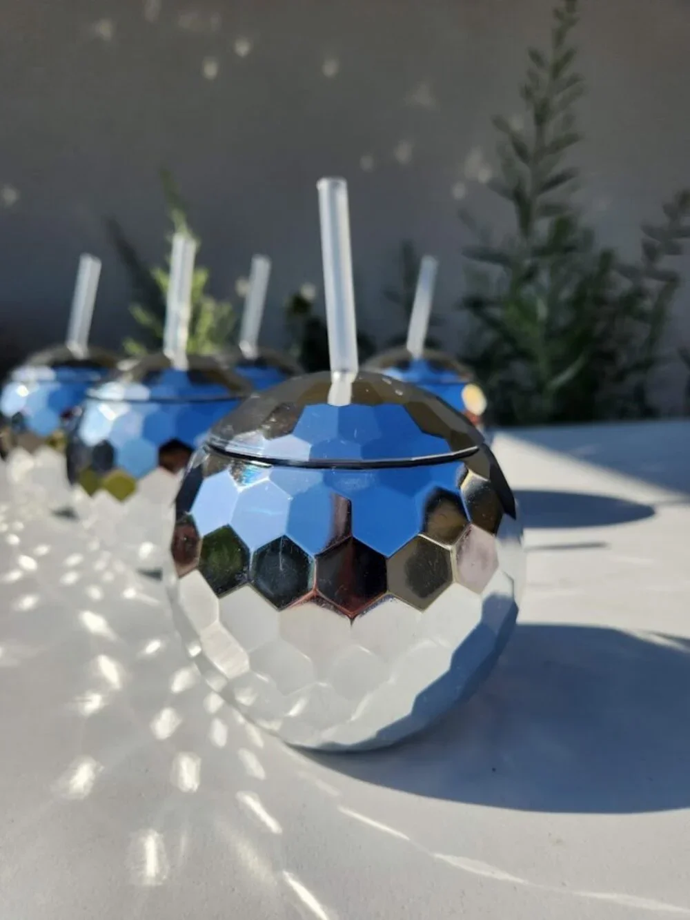 Disco Ball Cups Set of 5 Party Favors Bachelorette Party Birthday Tumblers with